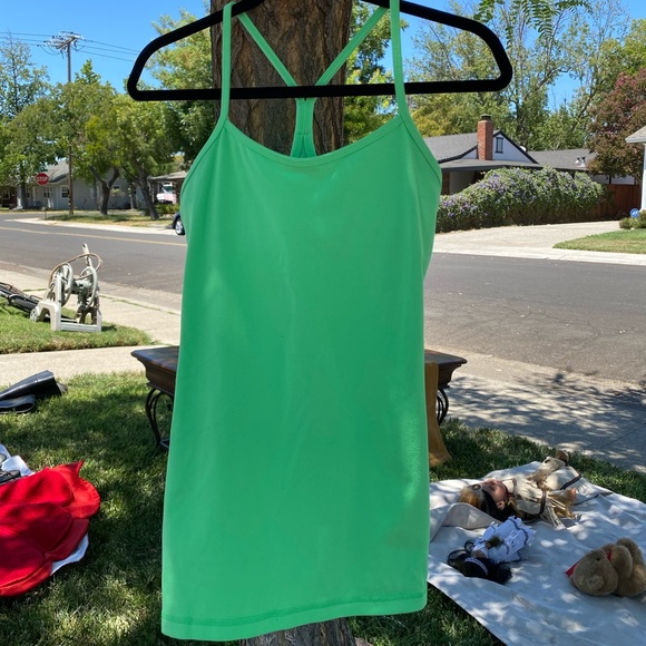 Lime Green Lululemon Power Y Tank - Picture 1 of 2